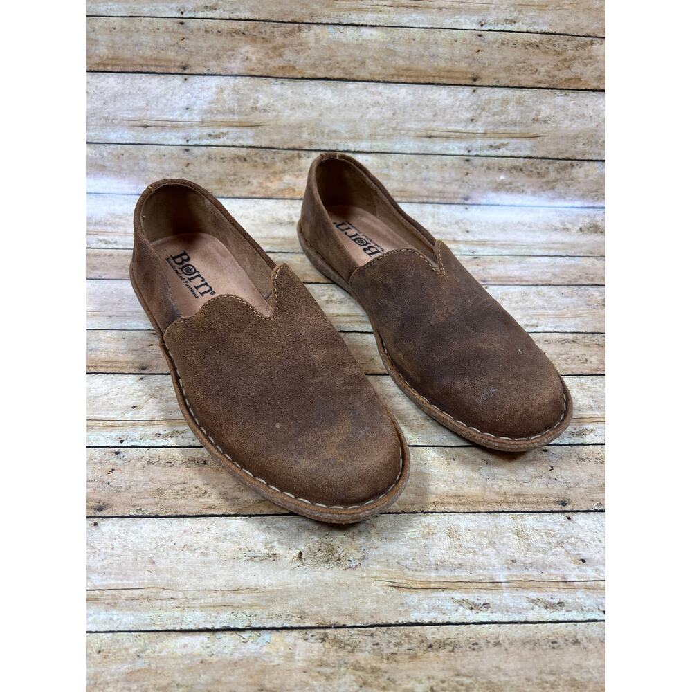 Born Brown Suede Naya Slip On Shoes Loafers Women's Size 8.5 Slip On Casual